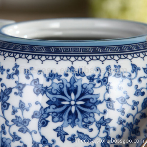 850CC Elegant New Bone China Chinese Tea Pot of Blue in China